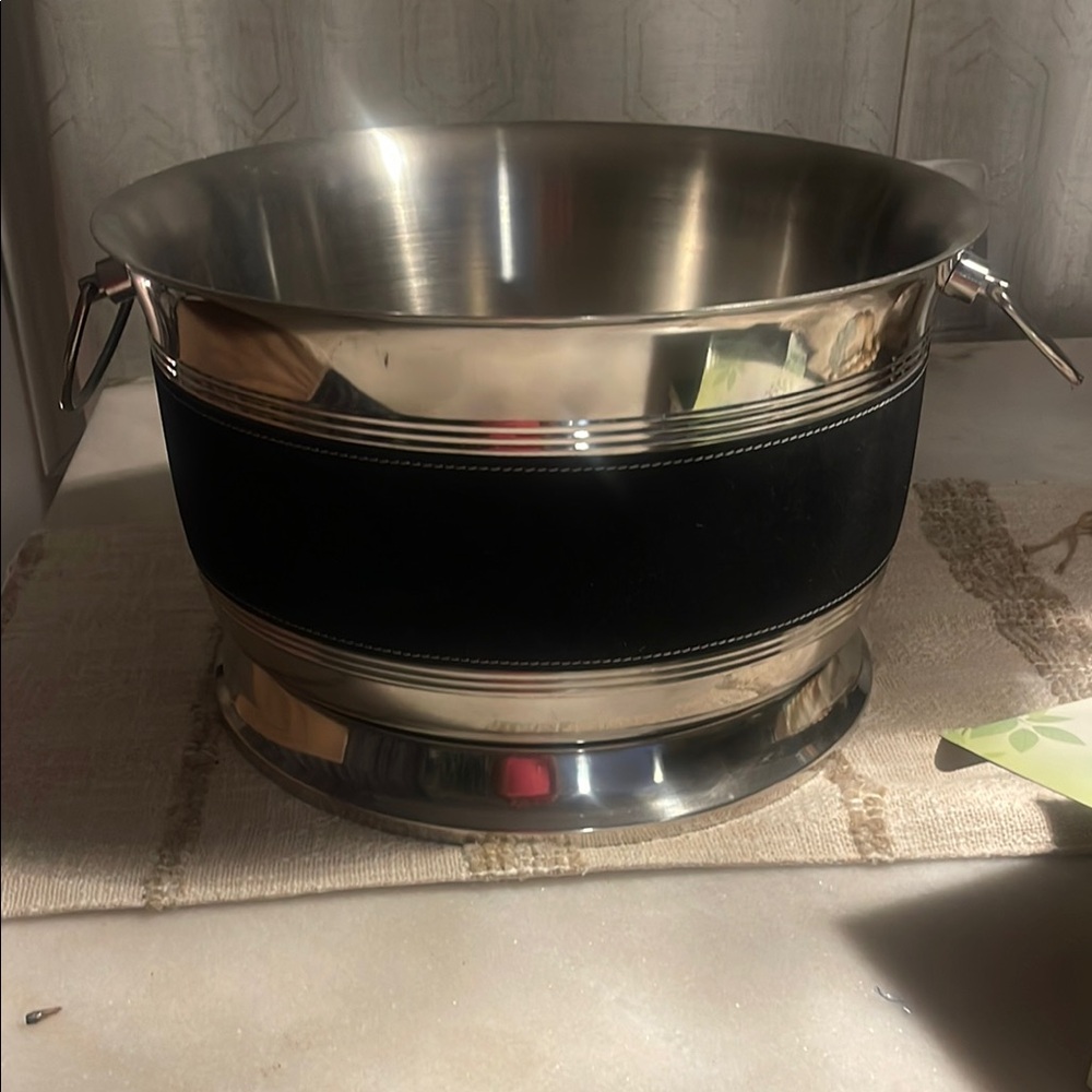 Silver and Black Ice Bucket